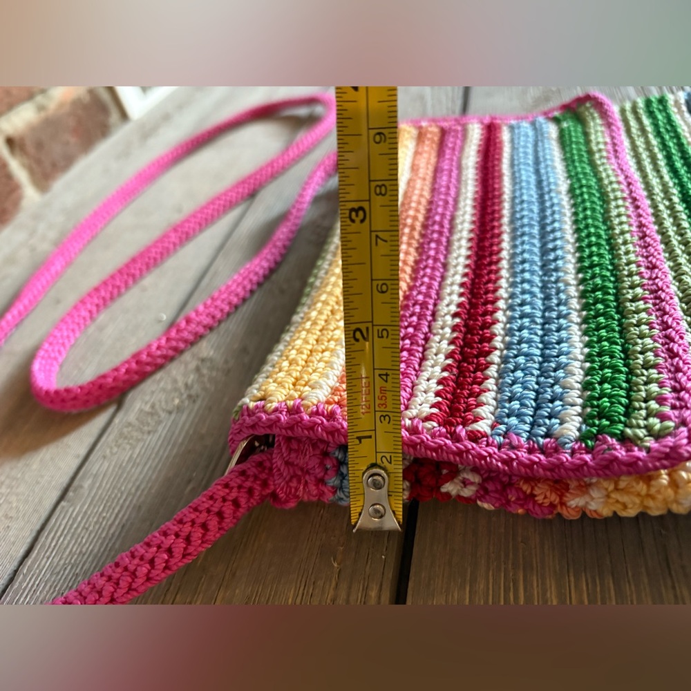 The Sak Rainbow Striped Crochet Flap Crossbody Bag - Picture 10 of 11